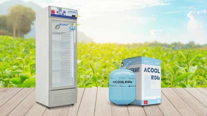 Tủ sử dụng gas R134a – loại gas an toàn, không gây hại cho tầng Ozon và được dùng phổ biến trong các thiết bị làm lạnh hiện đại.